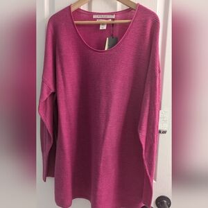 Max Studio Vibrant Pink Scoop Neck Sweater